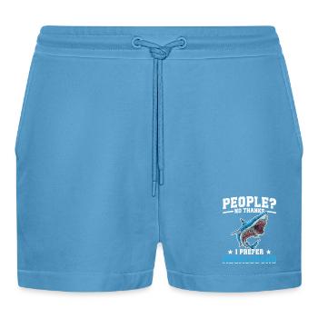 Megalodon-Forschungsteam Megalodon-Hai-Liebhaber - Organic Relaxed Cropped Shorts Made in EU -  Sol Blue - Vorne