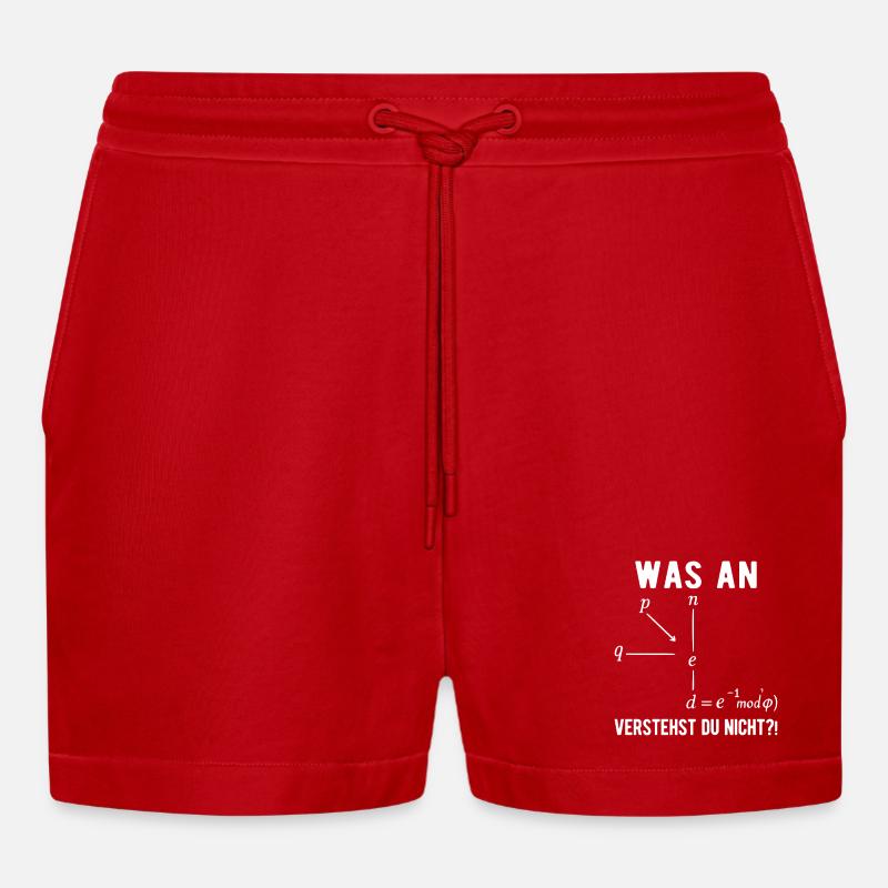 Informatiker Programmierer Computer Nerd Spruch - Organic Relaxed Cropped Shorts Made in EU - Rot