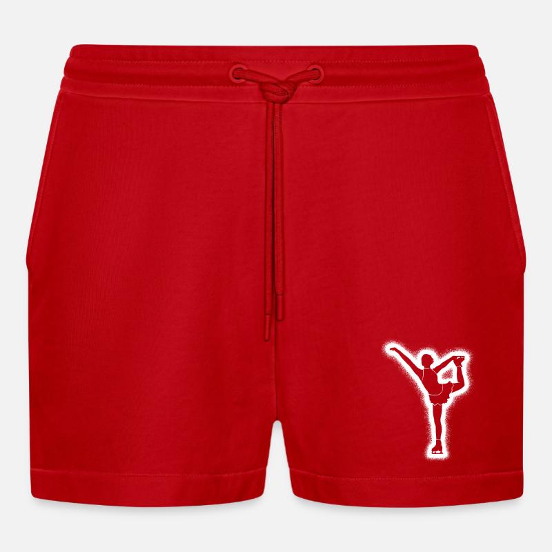 Eiskunstläuferin Eislaufen Mädchen Eiskunstlauf - Organic Relaxed Cropped Shorts Made in EU - red