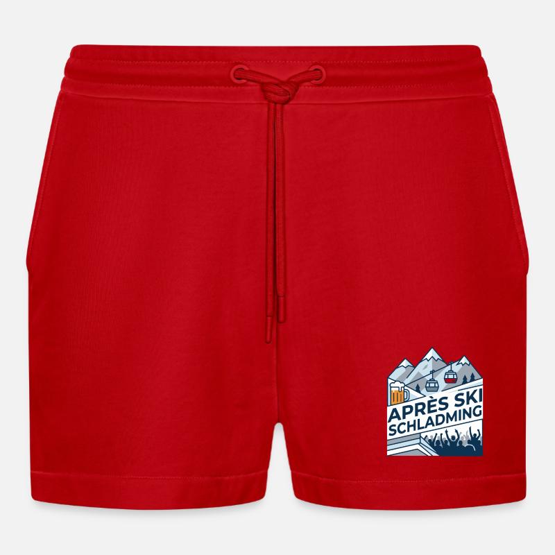 Fête d’instructeurs de ski après Schladming - Short bio décontracté court fabriqué en UE - rouge