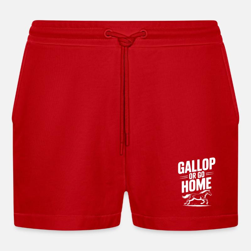 Galoppieren oder nach Hause gehen - Organic Relaxed Cropped Shorts Made in EU - Rot