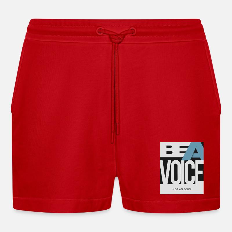 Be a Voice – Not an Echo - Organic Relaxed Cropped Shorts Made in EU - Rot