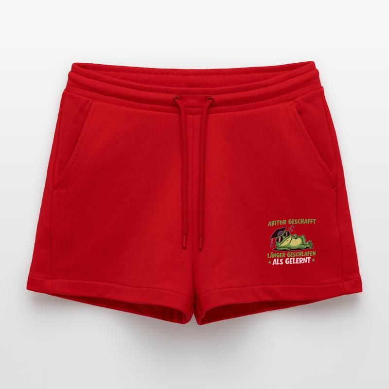 Abitur made it - Slept longer than learned Organic Relaxed Cropped Shorts Made in EU