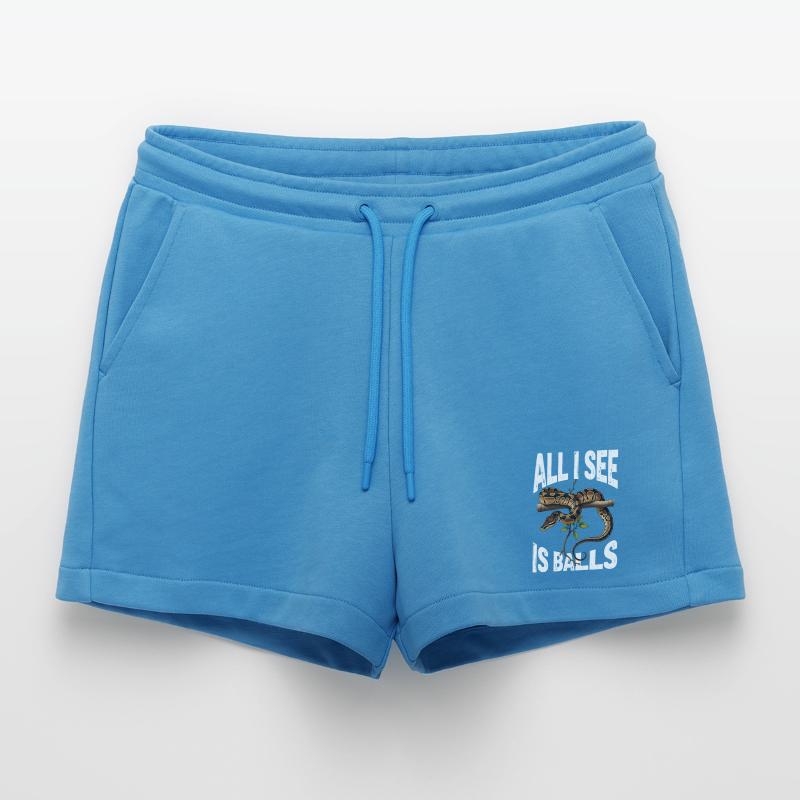 King Python Snakes Lover Terrarium Python Organic Relaxed Cropped Shorts Made in EU