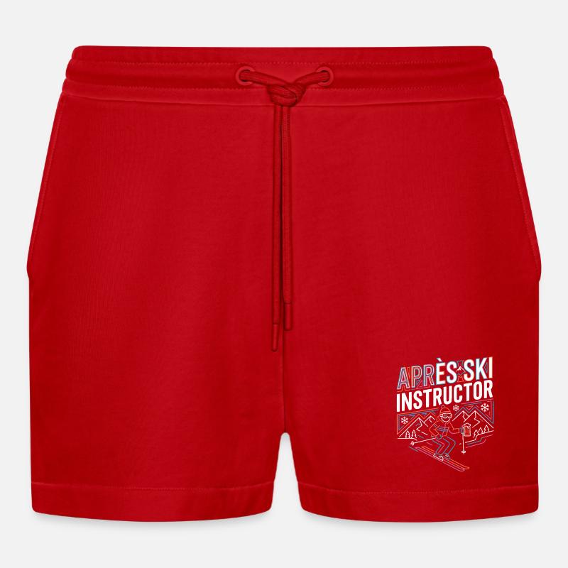 Apres ski instructor - Organic Relaxed Cropped Shorts Made in EU - Rot