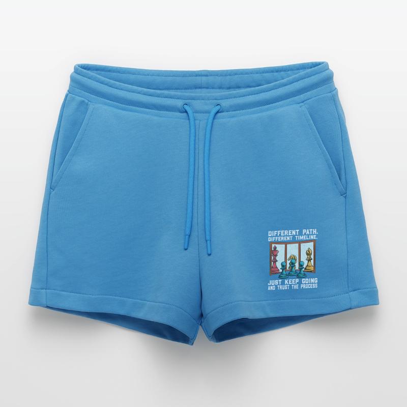 Chess path: Different way, confidence in the procedure Organic Relaxed Cropped Shorts Made in EU