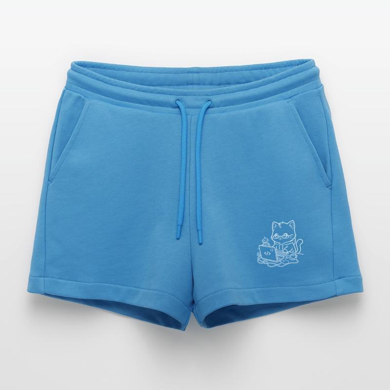 Coder Kawaii Katze Programmierer Organic Relaxed Cropped Shorts Made in EU