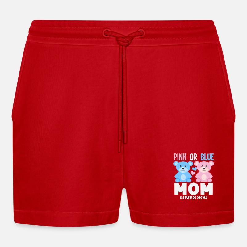 Pink Oder Blau Mama Liebt Dich - Organic Relaxed Cropped Shorts Made in EU - Rot