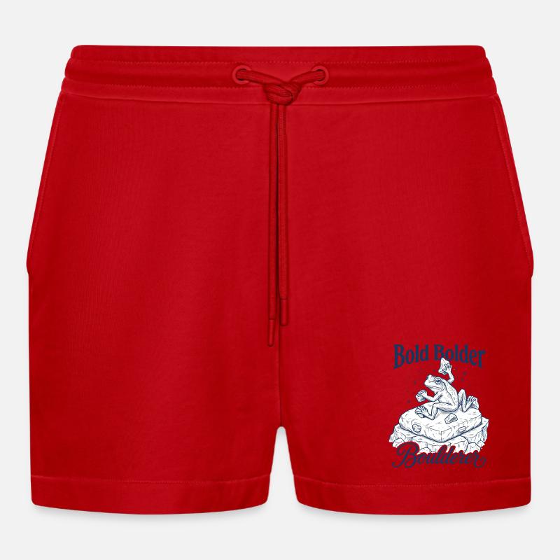 Bouldering Bold Bolder Boulderer - Short bio décontracté court fabriqué en UE - rouge