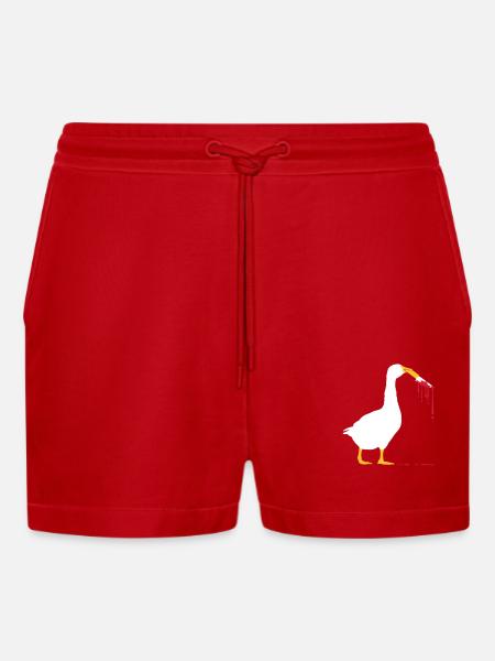 Blutiges Messer Gänse - Organic Relaxed Cropped Shorts Made in EU - Rot