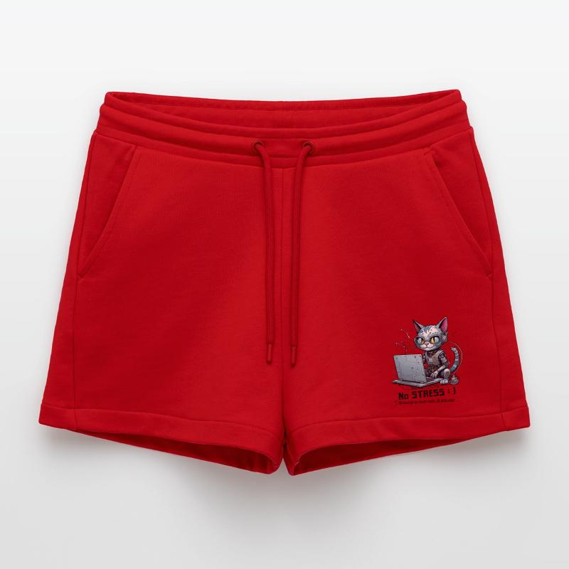 Geeky computer chat, computer humor Organic Relaxed Cropped Shorts Made in EU