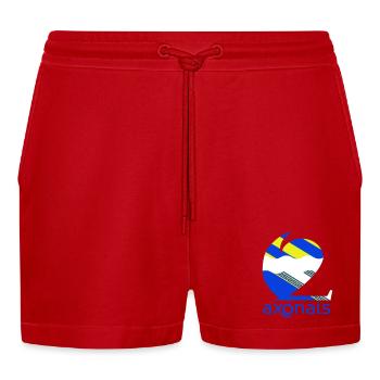 Axonais - Organic Relaxed Cropped Shorts Made in EU - Rot - Vorne