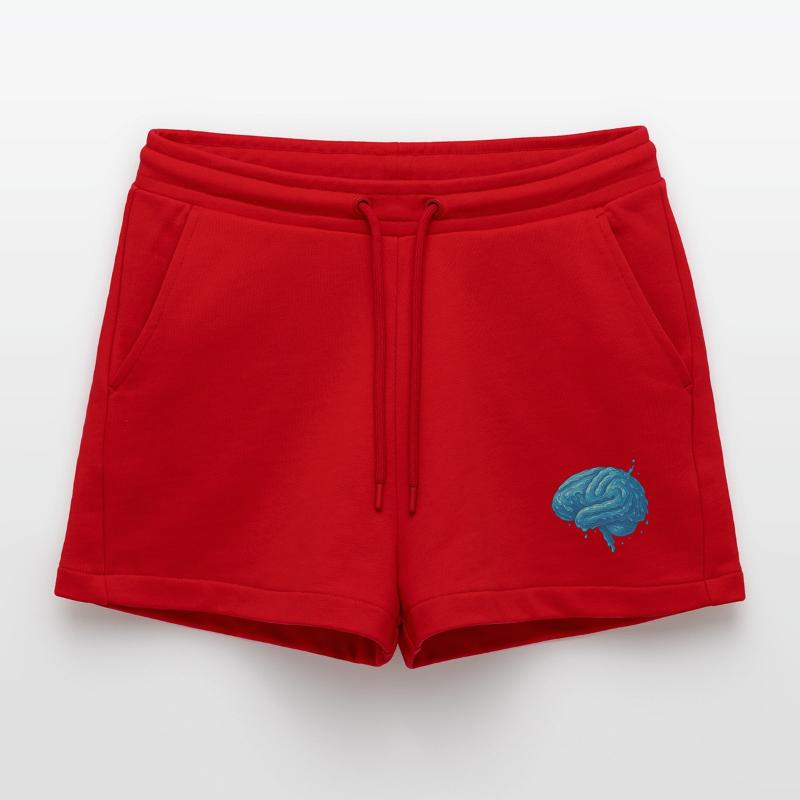 Brain Series – Blue Brain Creative Design Organic Relaxed Cropped Shorts Made in EU