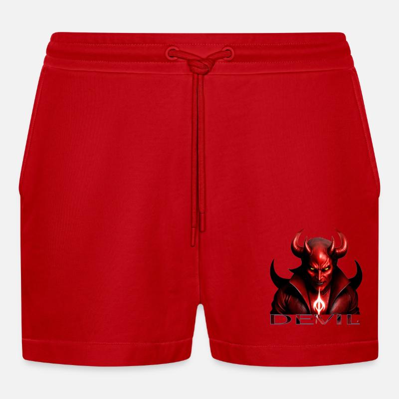 Devil´s Time - Organic Relaxed Cropped Shorts Made in EU - Rot
