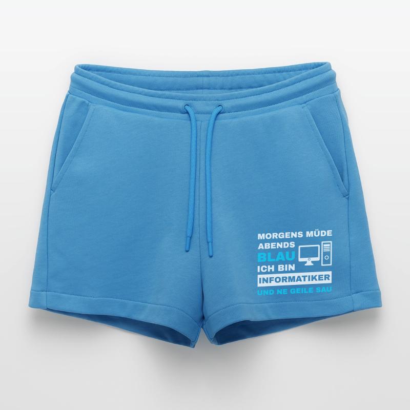 informatiker Programmierer Admin Sprüche Lustig Organic Relaxed Cropped Shorts Made in EU