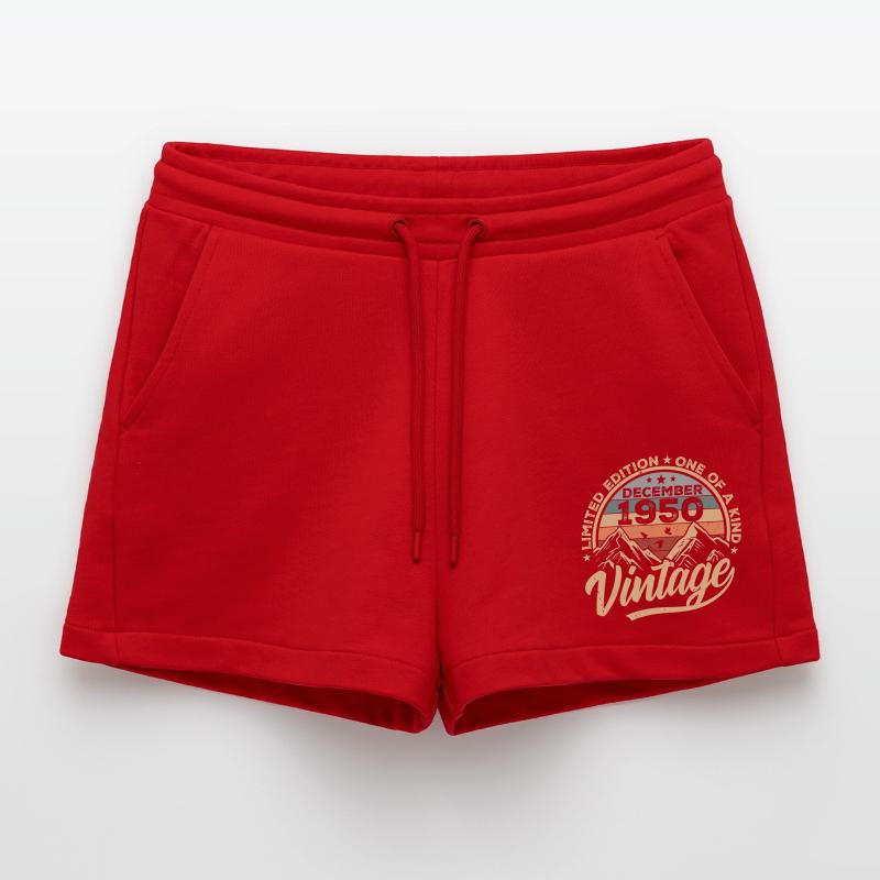 Original Dezember 1950 - 75. Geburtstag Geschenk Organic Relaxed Cropped Shorts Made in EU