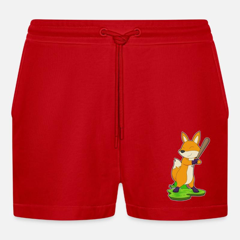 Batte de baseball Fox - Short bio décontracté court fabriqué en UE - rouge