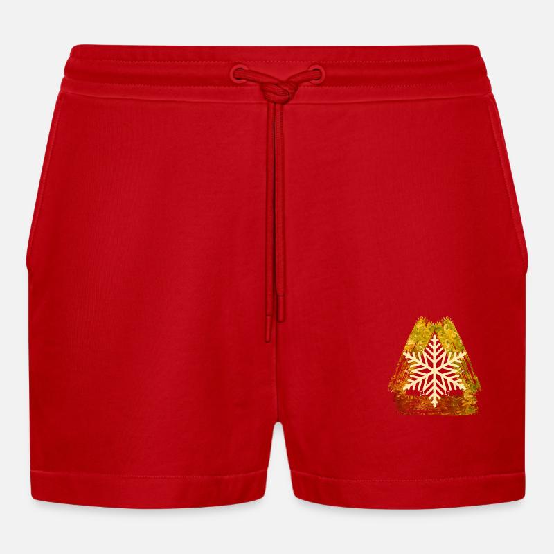 Flocon de neige E 99 - Short bio décontracté court fabriqué en UE - rouge