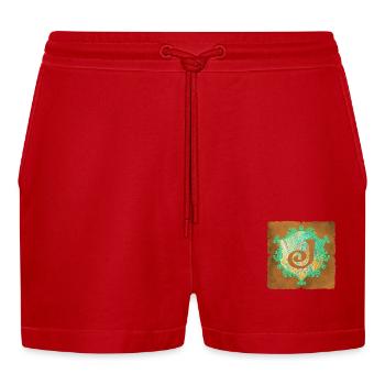 E 36 j - Organic Relaxed Cropped Shorts Made in EU - red - Front