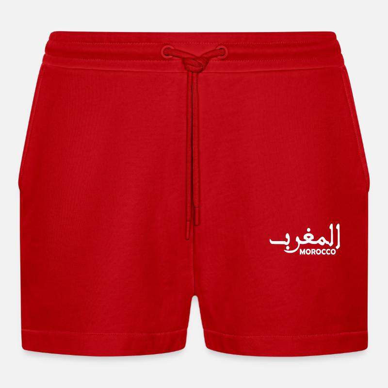 Marokko - Organic Relaxed Cropped Shorts Made in EU - Rot