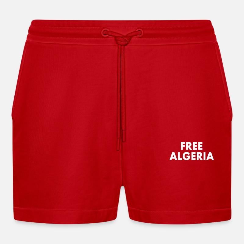 Algerien - Organic Relaxed Cropped Shorts Made in EU - Rot