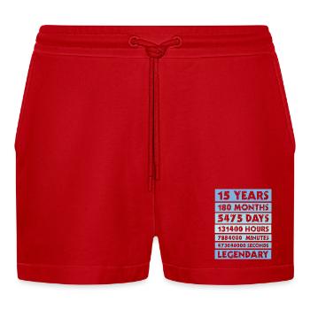 15 years legendary - Anniversary - Company - Anniversary - Organic Relaxed Cropped Shorts Made in EU - red - Front