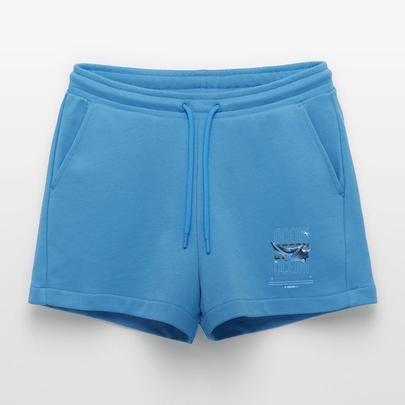 Ocean Manta Kostbarer Schatz Organic Relaxed Cropped Shorts Made in EU