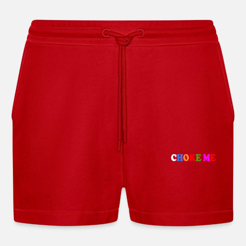 Choke me - Organic Relaxed Cropped Shorts Made in EU - Rot
