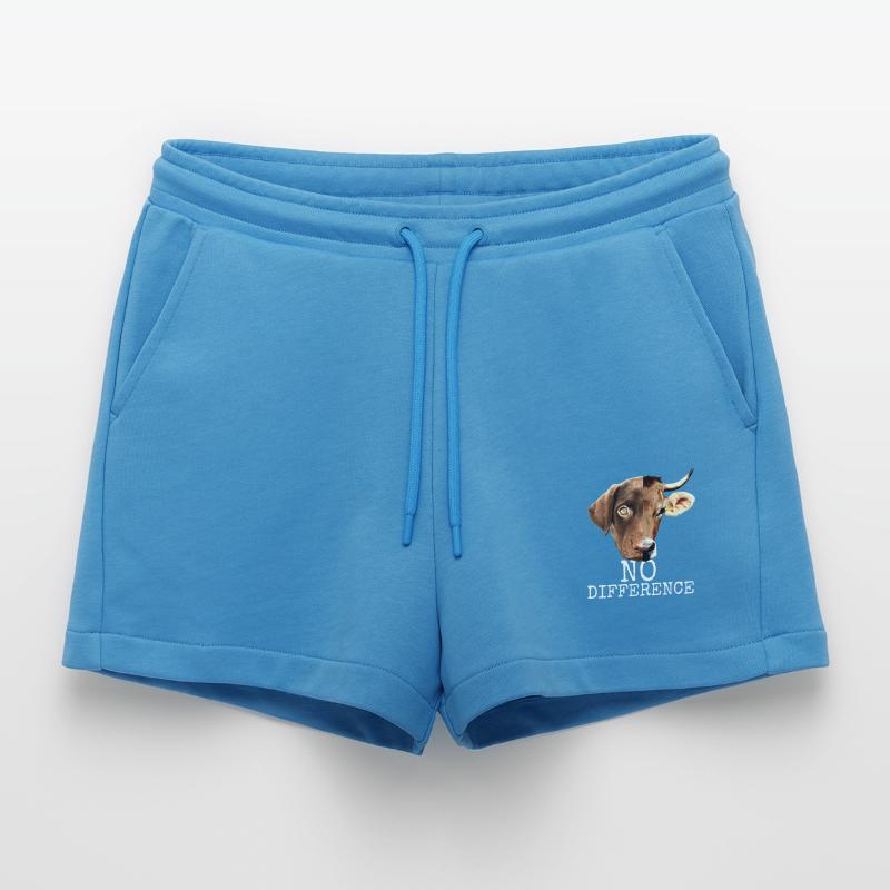 No Difference Pro Vegan Vegetarier Tierschutz Organic Relaxed Cropped Shorts Made in EU