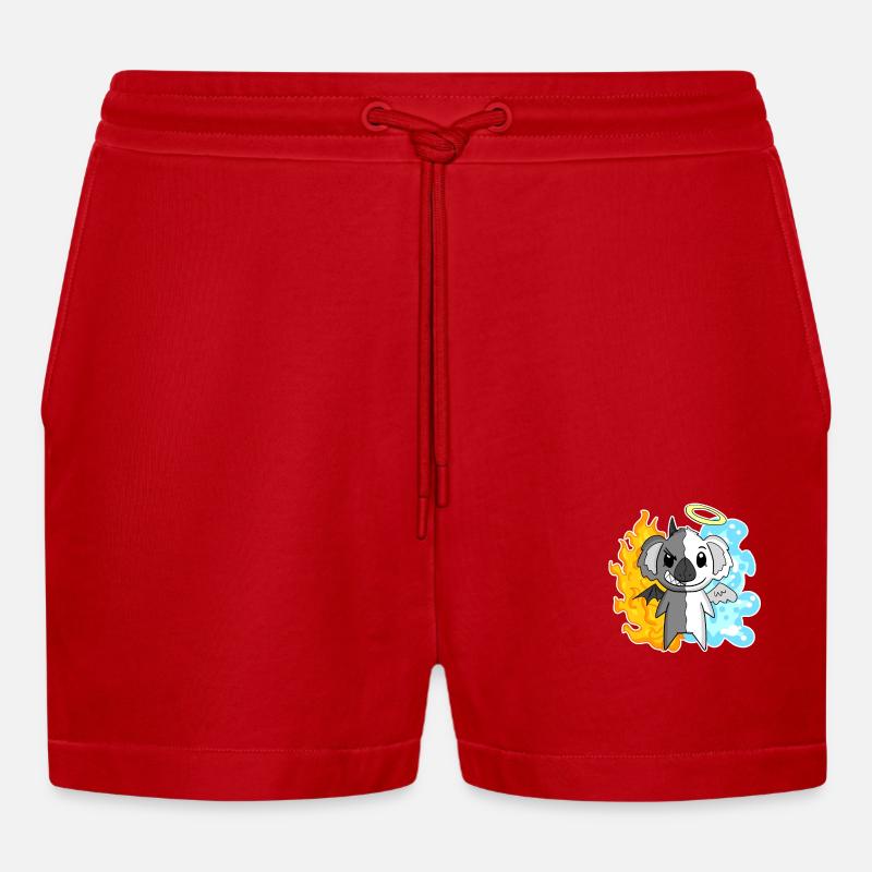 Koala - Anges et Diables - Short bio décontracté court fabriqué en UE - rouge