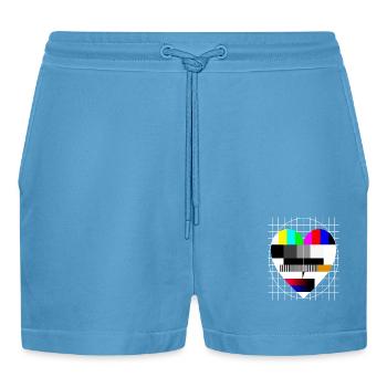 Test Image Coeur I Love 90s Party Love 80s - Short bio décontracté court fabriqué en UE -  Sol Blue - Devant