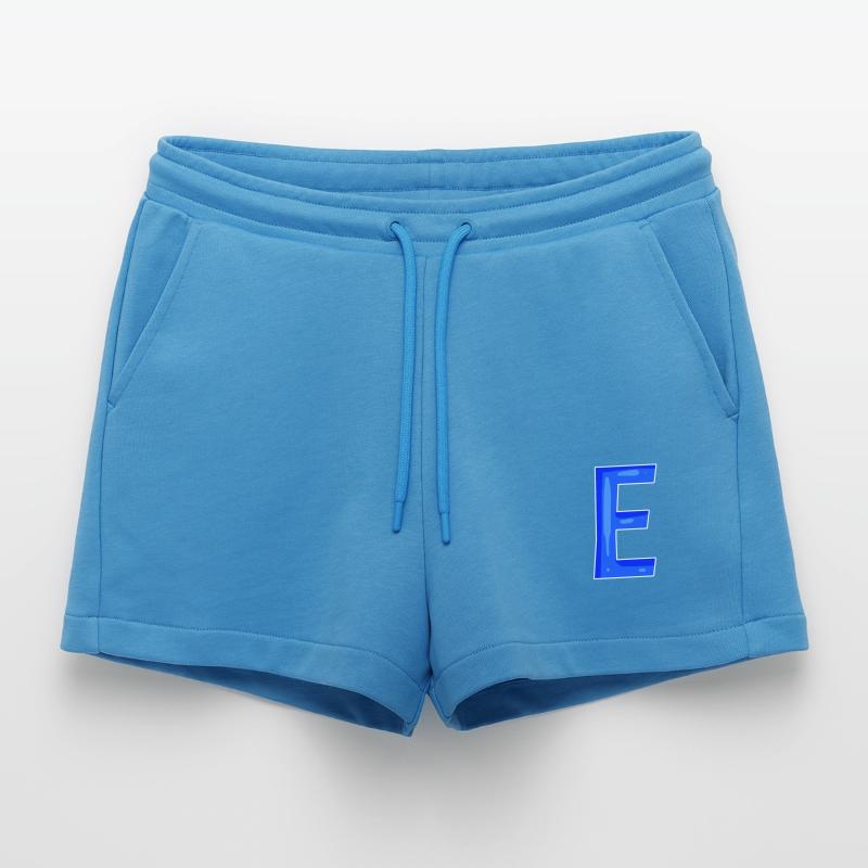 Buchstabe E - Anfangsbuchstabe E Organic Relaxed Cropped Shorts Made in EU