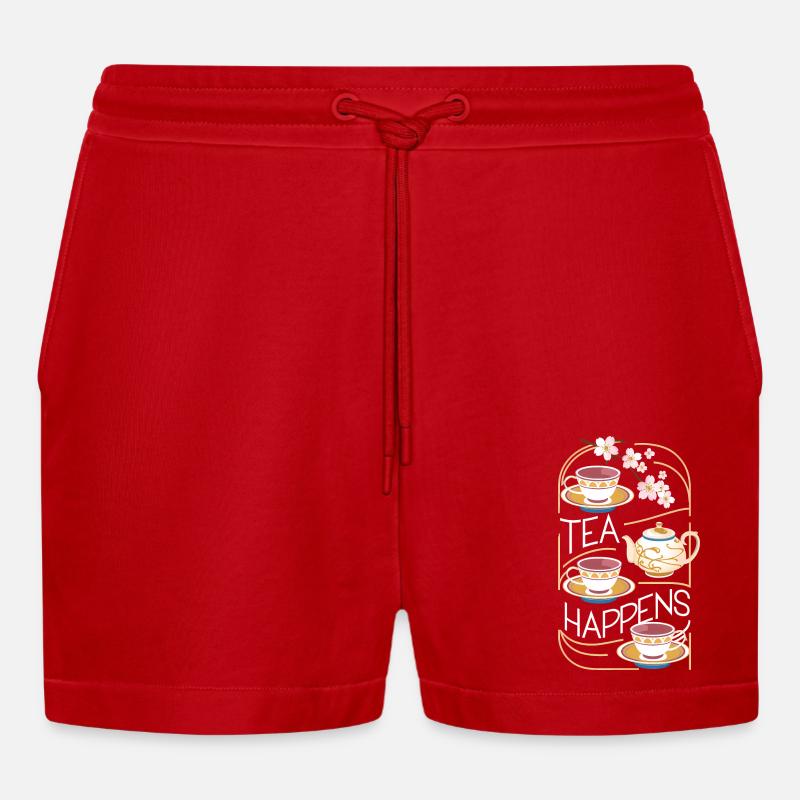 Tee passiert - Organic Relaxed Cropped Shorts Made in EU - Rot
