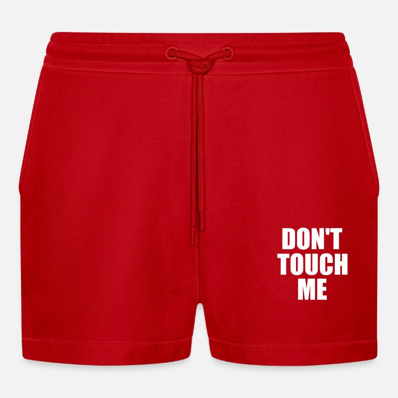 Dont touch me - Organic Relaxed Cropped Shorts Made in EU - red