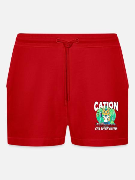 Kation - Organic Relaxed Cropped Shorts Made in EU - Rot