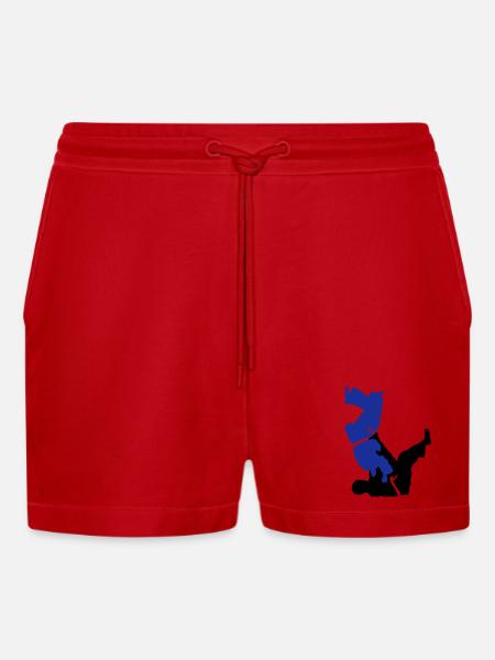 judo - Short bio décontracté court fabriqué en UE - rouge