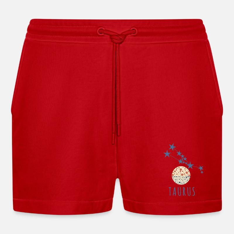 Das Sternbild Stier - Organic Relaxed Cropped Shorts Made in EU - Rot