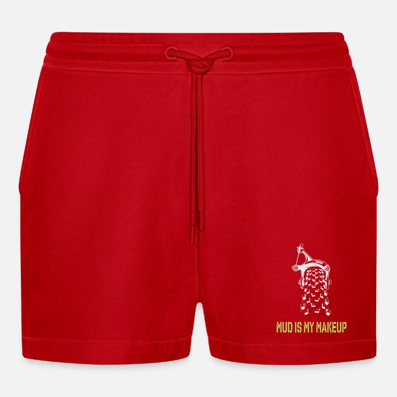 Mud is my Makeup - Organic Relaxed Cropped Shorts Made in EU - red