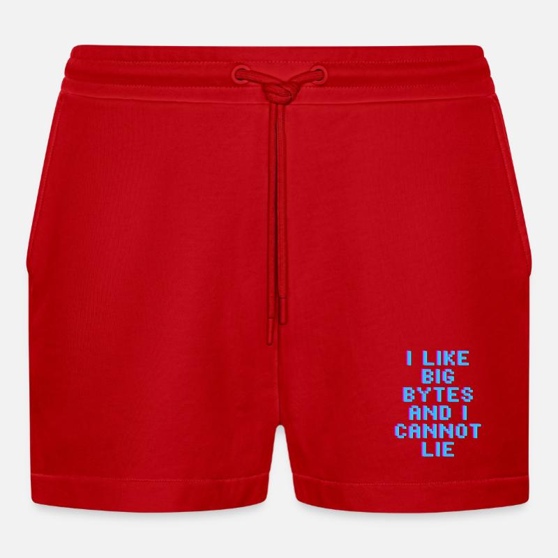 Ich mag große Bytes - Organic Relaxed Cropped Shorts Made in EU - Rot