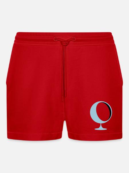 retro lounge chair eames panton - Organic Relaxed Cropped Shorts Made in EU - red