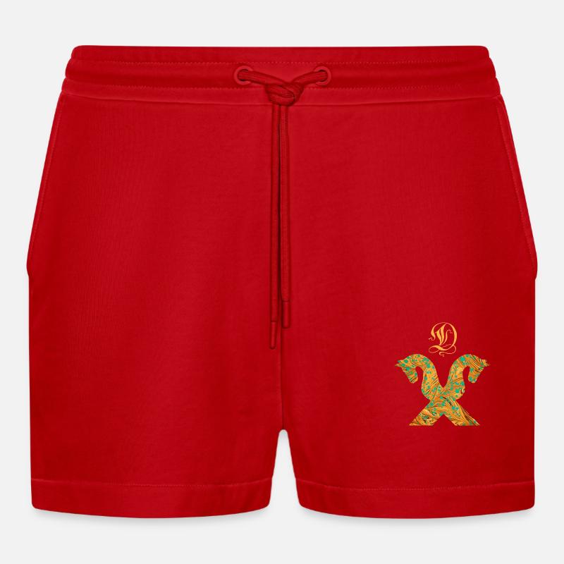 cheval pignon e 95 d - Short bio décontracté court fabriqué en UE - rouge
