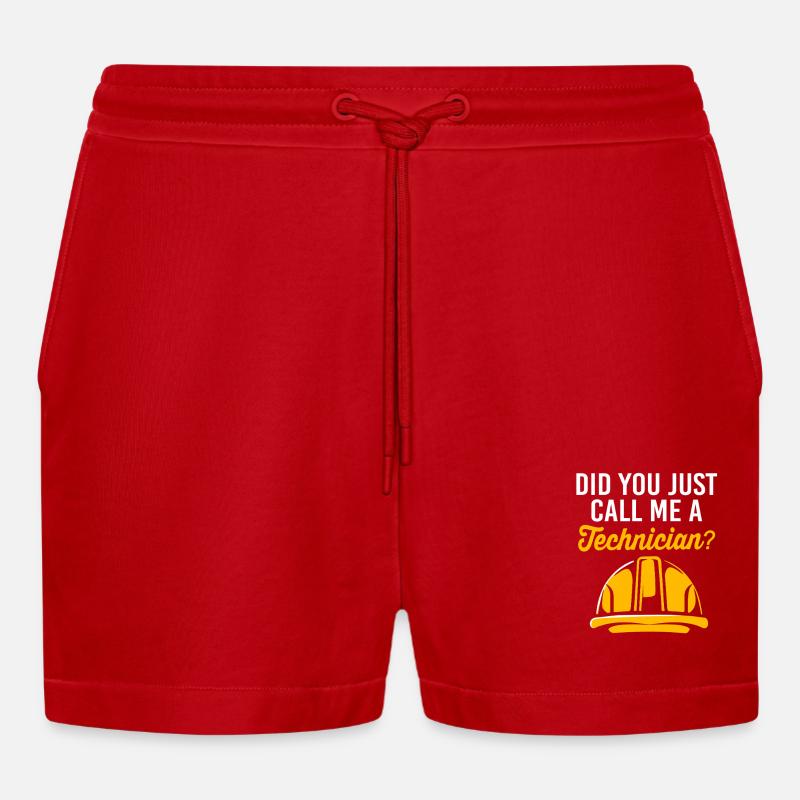 Nuklear Nuklearmedizin Atom Radiologie - Organic Relaxed Cropped Shorts Made in EU - Rot