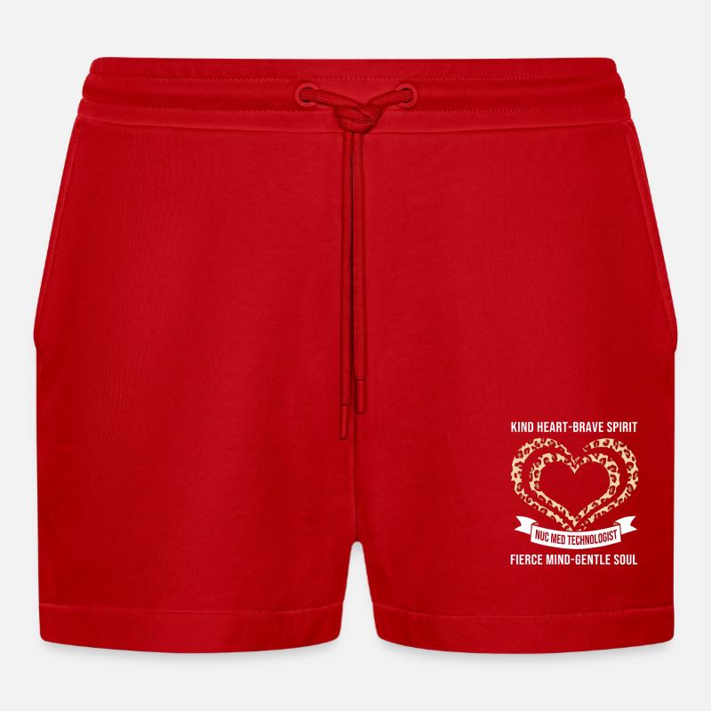 Nuklear Nuklearmedizin Atom Radiologie - Organic Relaxed Cropped Shorts Made in EU - Rot