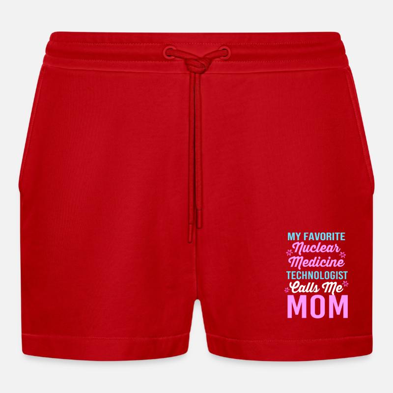 Nuklear Nuklearmedizin Atom Radiologie - Organic Relaxed Cropped Shorts Made in EU - Rot