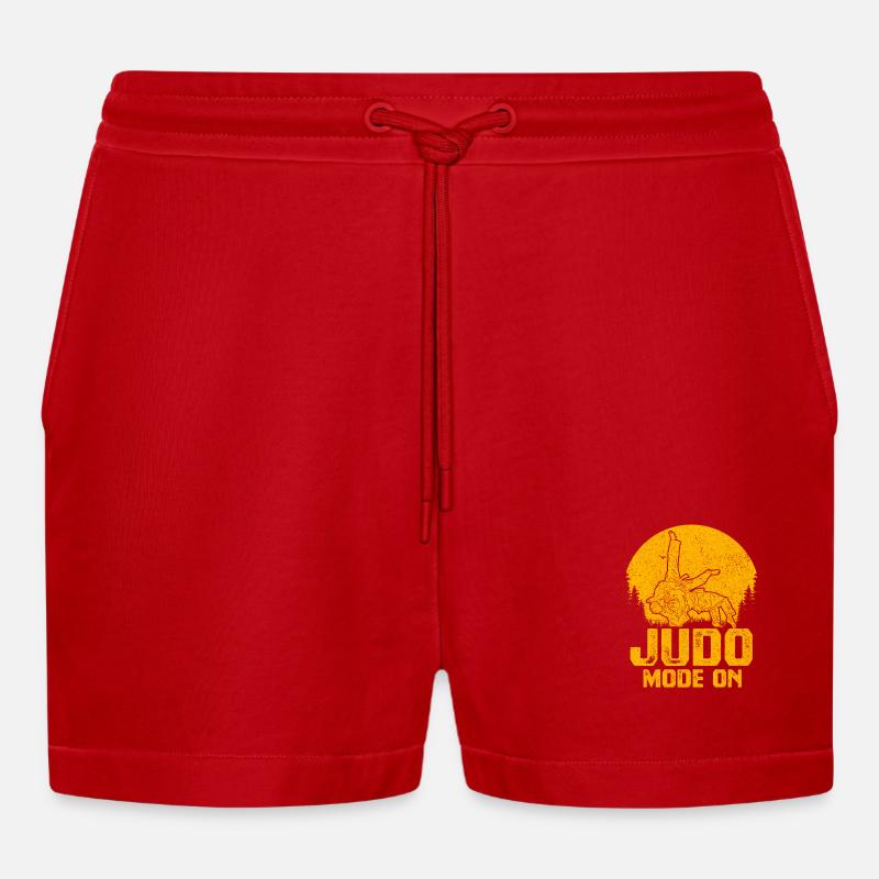 Judo-Modus Ein - Organic Relaxed Cropped Shorts Made in EU - Rot