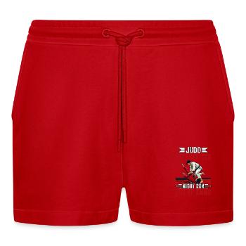 Judo because you might run out of ammo - Organic Relaxed Cropped Shorts Made in EU - red - Front