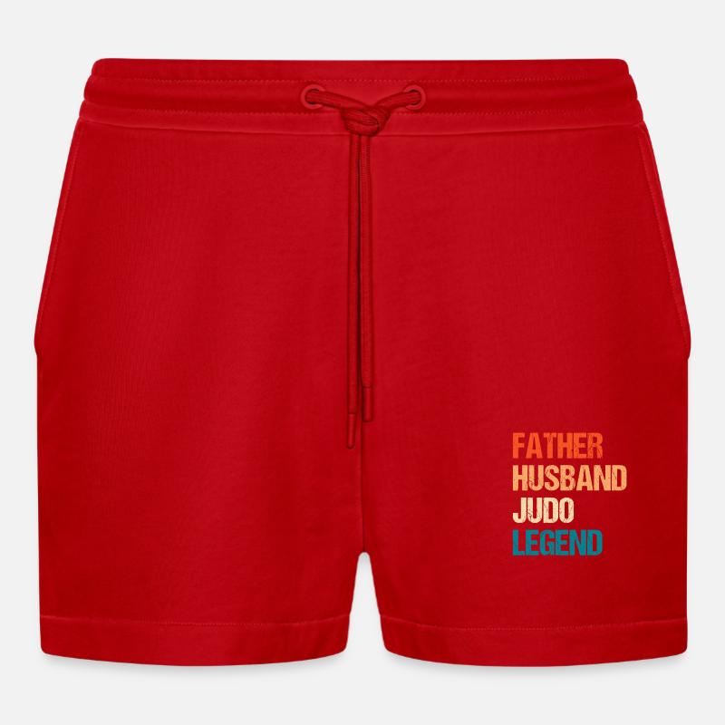 Vater Ehemann Judo-Legende - Organic Relaxed Cropped Shorts Made in EU - Rot