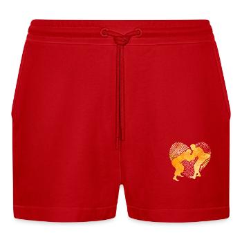 Judo - Organic Relaxed Cropped Shorts Made in EU - red - Front
