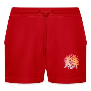 Judo - Organic Relaxed Cropped Shorts Made in EU - red - Front