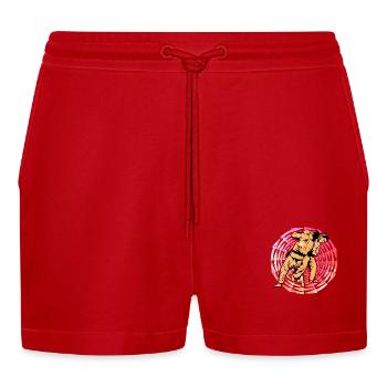 Judo - Organic Relaxed Cropped Shorts Made in EU - red - Front